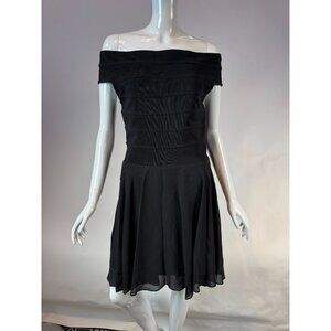 A.b.S Evening Collection Vintage 90s Womens Off-Shoulder Black Dress Size 10